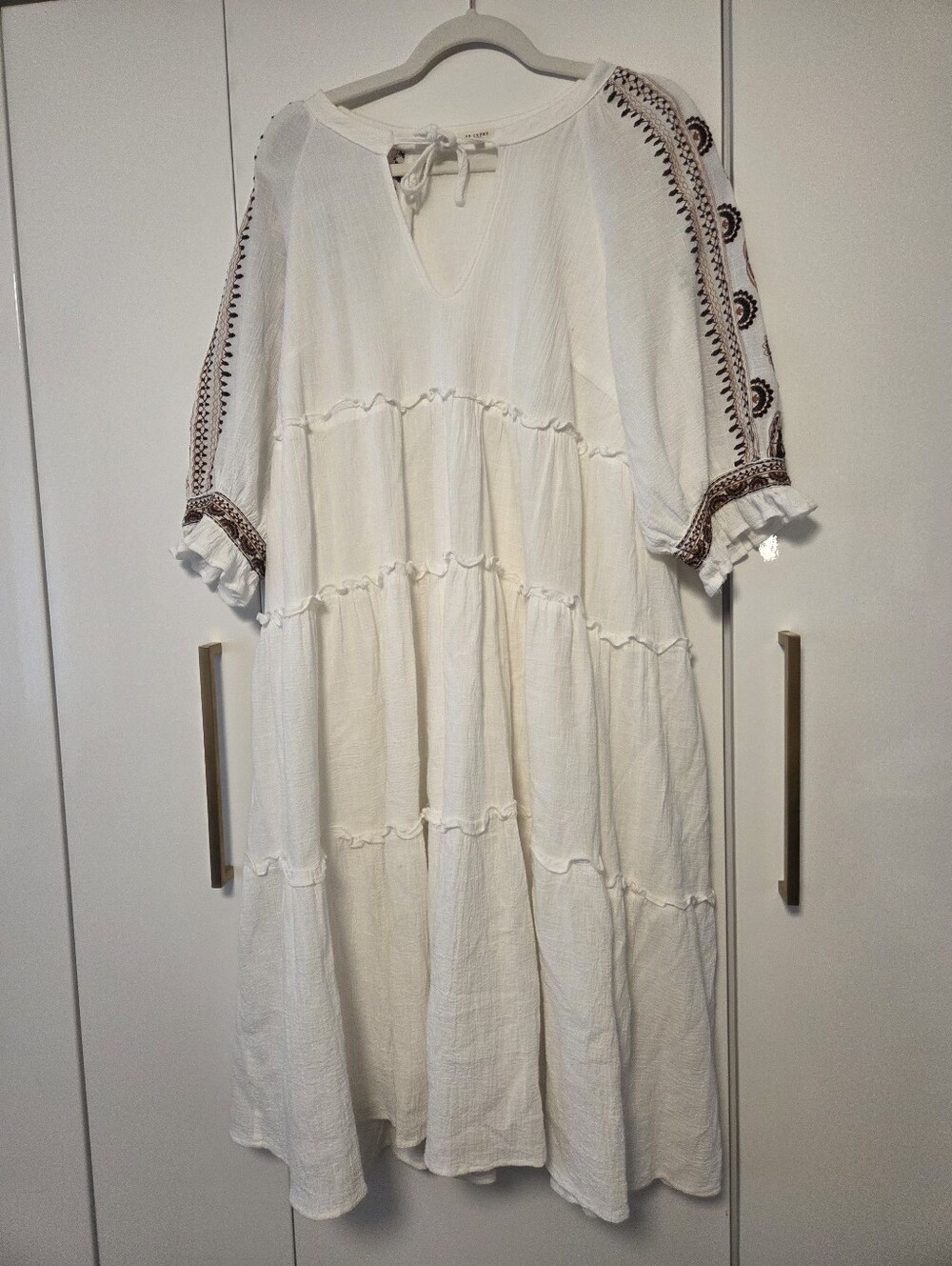 En Creme Embroidered Dress
